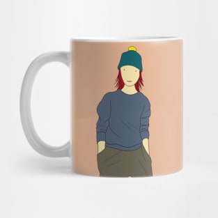 Girl wearing bobble hat Mug